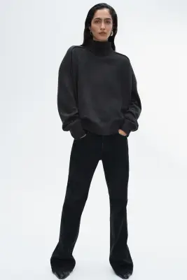 Pull col roulé en cachemire mélangé - Noir — photo 2