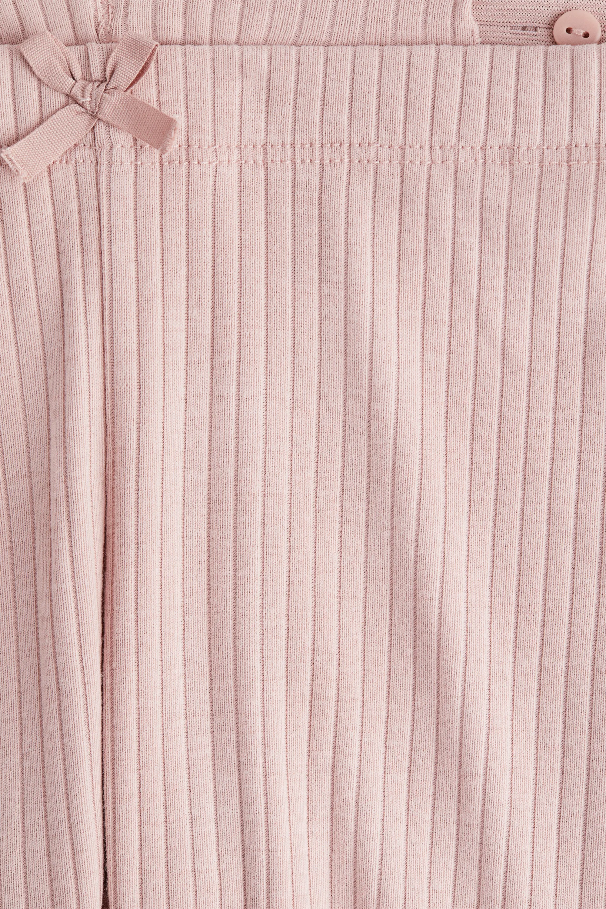 Legging en coton côtelé - Rose ancien clair