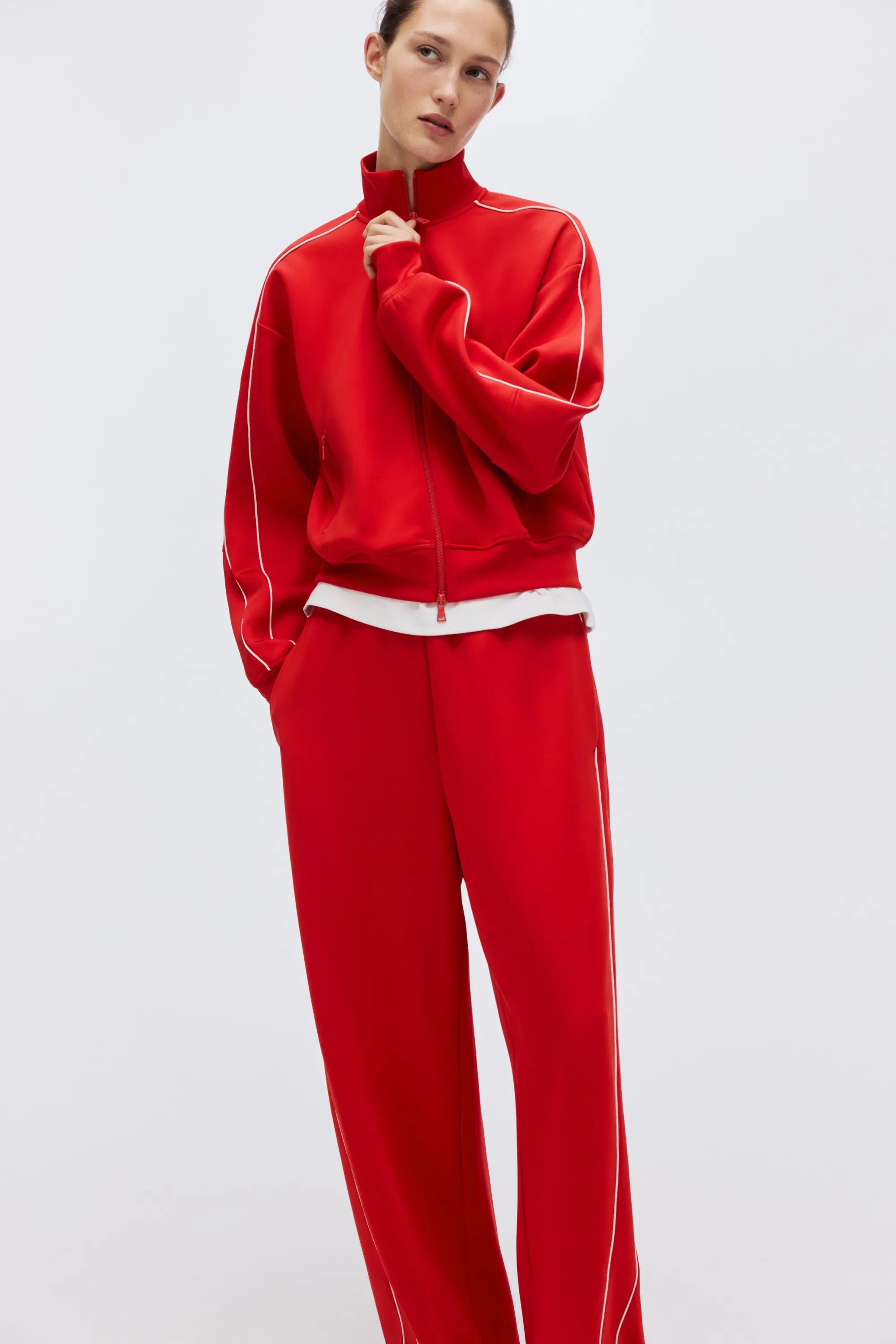 Veste de survêtement en scuba - Rouge