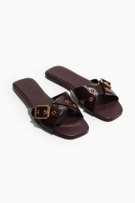 Sandales en cuir - Marron — photo 2
