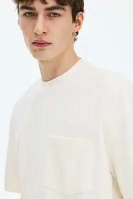 T-shirt Oversized Fit - Crème — photo 2