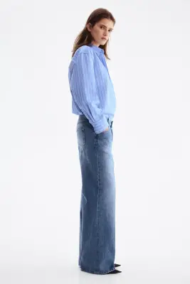 Jean avec plis - Bleu denim — photo 3
