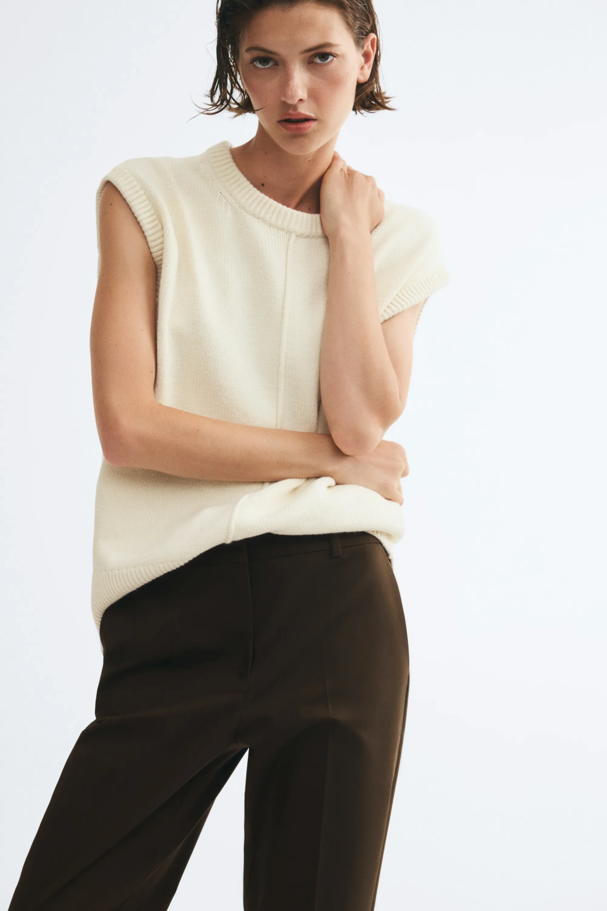 Pantalon cigarette - Vert kaki foncé