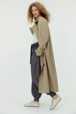 Pantalon plissé à jambes ballon - Gris chiné — photo 3