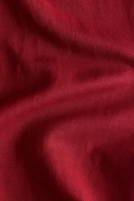Pantalon en lin mélangé - Rouge foncé — photo 3
