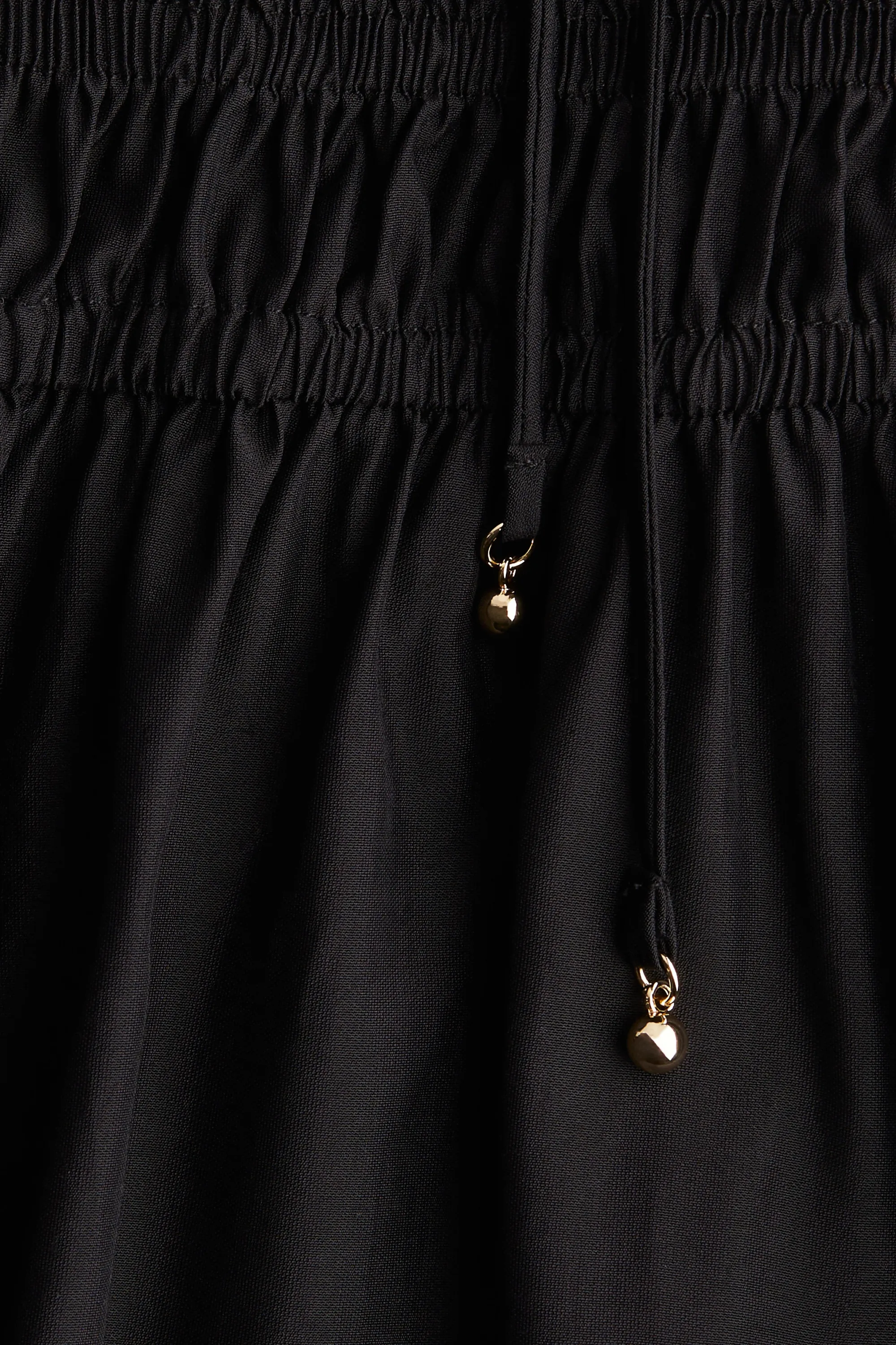Robe smockée à bretelles fines - Noir