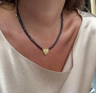 Nouveau ! BOHEMIAN RHAPSODIE PARIS Collier Virna Grenat -30% — photo 3