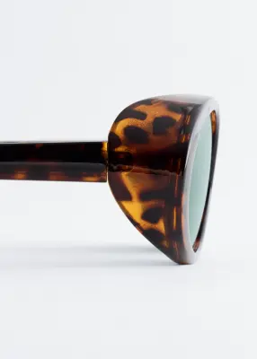Lunettes de soleil ovales - Marron / Écaille de tortue — photo 3
