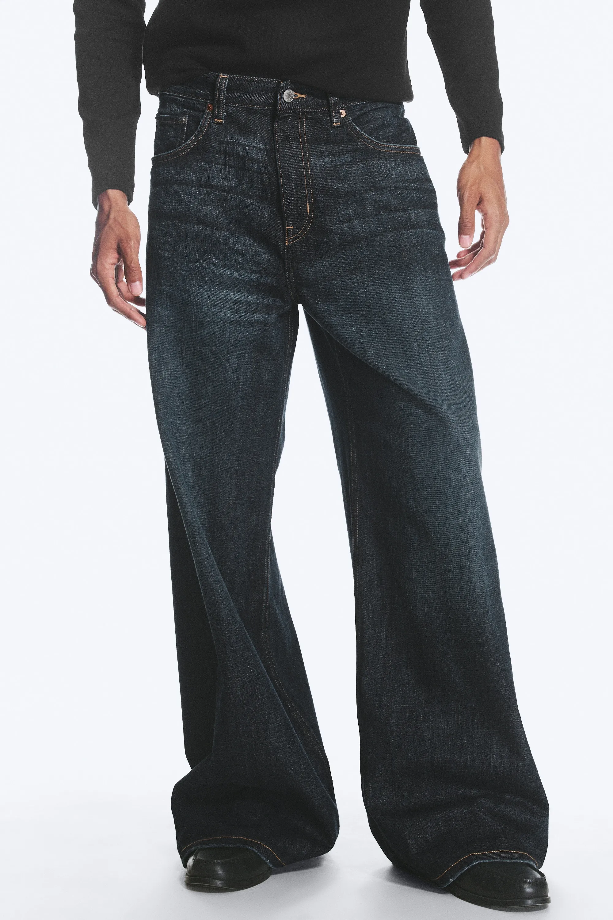Jean large ample taille standard unisexe Solar - Deep Sea Blue – Bleu foncé