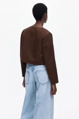 Veste à bords festonnés - Marron foncé — photo 1