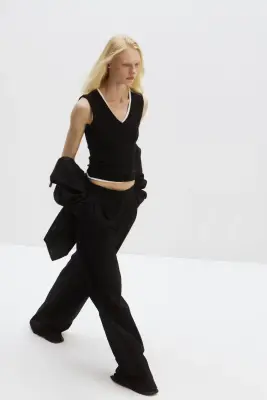 Débardeur côtelé Cooling Slim Fit - Noir — photo 2
