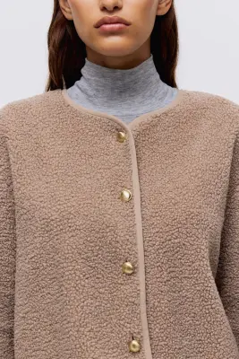 Veste en tissu Teddy bear - Beige ancien — photo 3