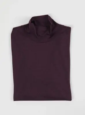 Funnel Neck Undershirt in Egglpant Eucalyptus & Cotton — photo 2