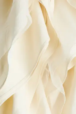 Robe ruchée avec broderies - Crème — photo 4