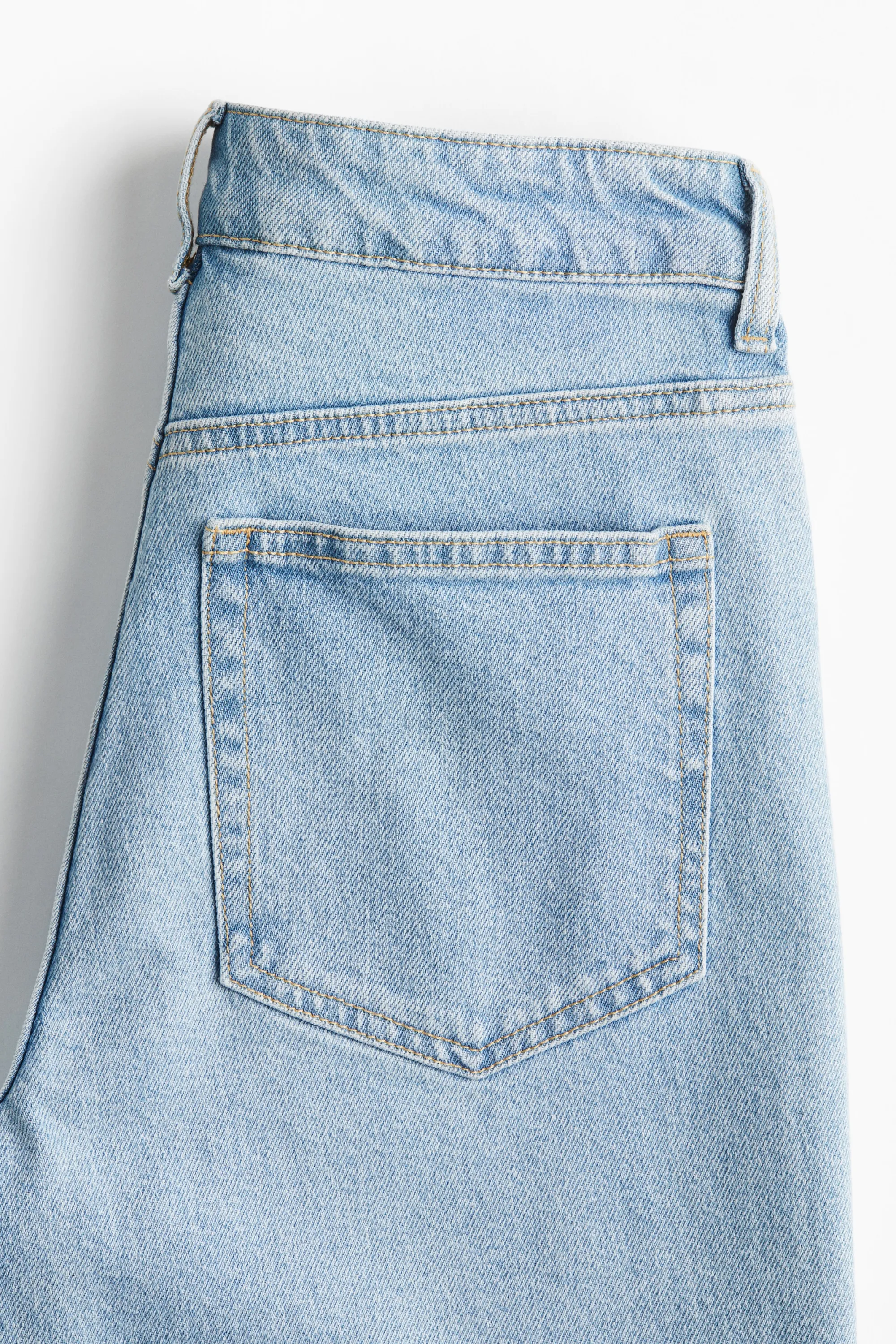 Slim Straight High Ankle Jeans - Bleu denim clair