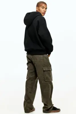 Veste à capuche zippée Oversized Fit - Noir — photo 1