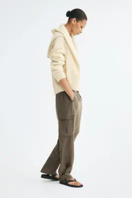 Pantalon barrel cargo - Taupe foncé — photo 1