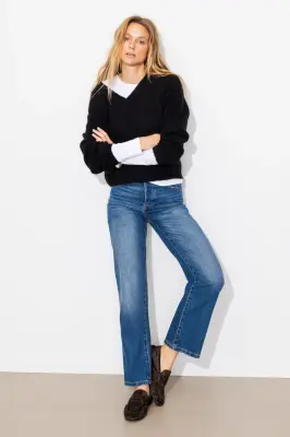 Pull col V Femme — photo 3