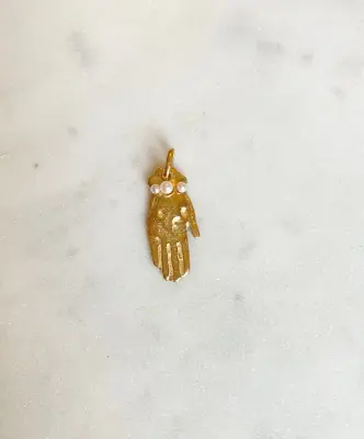 Nouveau ! ALHAJA Pendentif Fatima Perles Naturelles — photo 2