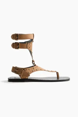 Sandales cloutées - Beige foncé — photo 2