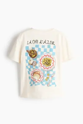 T-shirt avec applications - Crème/olives — photo 1