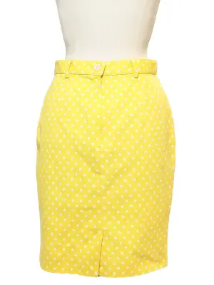 Jupe crayon taille haute jaune à pois blanc Taille 36 — photo 4