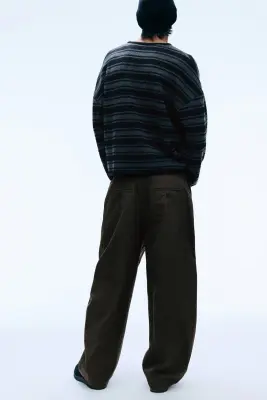 Pantalon chino Felix Barrel - Marron à carreaux — photo 3