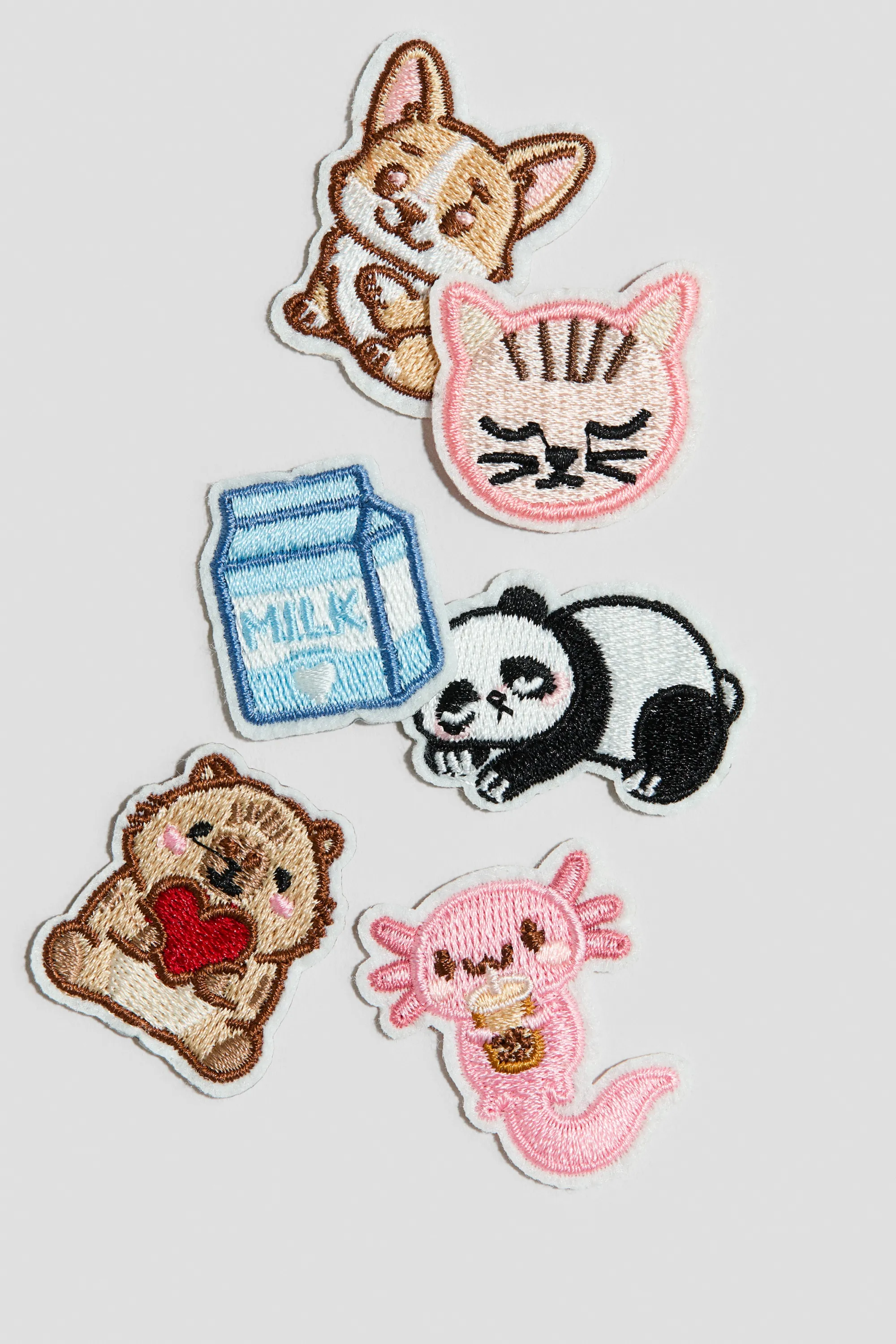 Lot de 6 patchs de réparation - Rose clair/animaux
