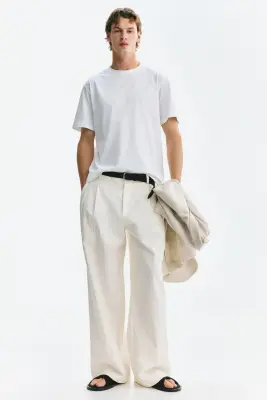 T-shirt Regular Fit en coton pima - Blanc — photo 2
