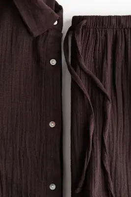 Chemise et short de pyjama - Marron foncé — photo 4