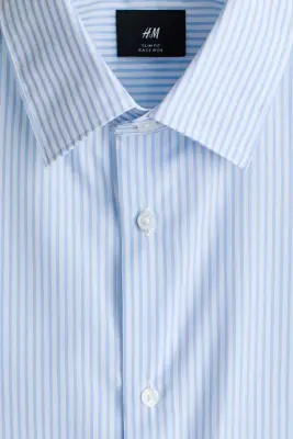 Chemise Slim Fit repassage facile - Bleu clair/rayé — photo 3