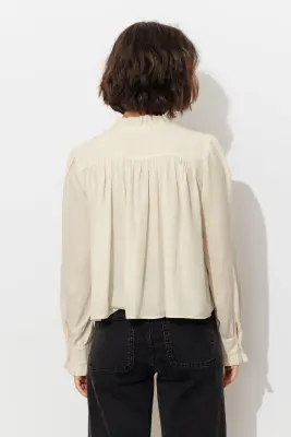 Blouse col frou-frou Femme — photo 4