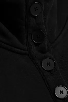 Veste boutonnée en jersey - Noir — photo 4