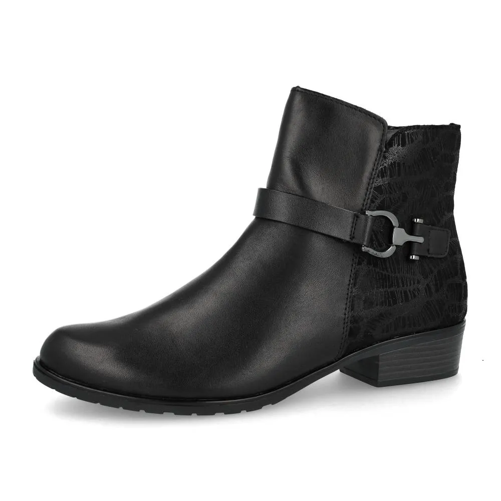 Bottines Remonte D6894-00 Noires - Lacets Grande Pointure Femme