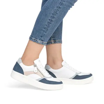 Baskets Remonte D0J01-85 Blanches - Lacets Zip Grande Pointure Femme — photo 5