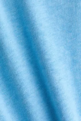 T-shirt en lin mélangé - Bleu — photo 3
