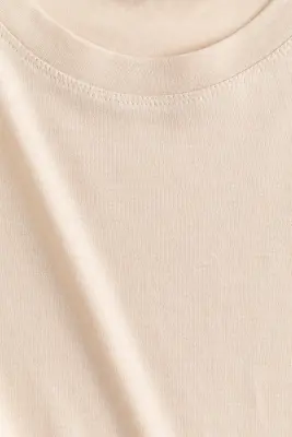 T-shirt en soie mélangée - Beige clair — photo 3