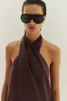Robe de plage frangée - Marron foncé — photo 1