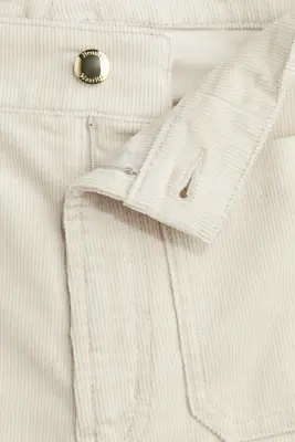 Pantalon évasé en velours côtelé - Beige clair — photo 4