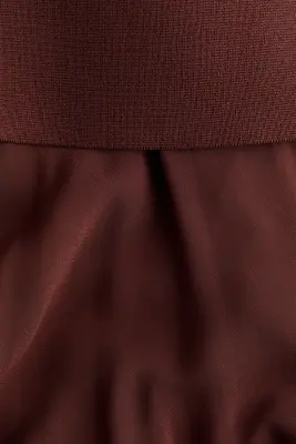 Robe bi-matière avec base à effet boule - Brun rouille — photo 5