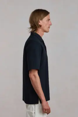 Chemise manches courtes 'The Seersucker Bowling Shirt' - Seersucker Noir — photo 5