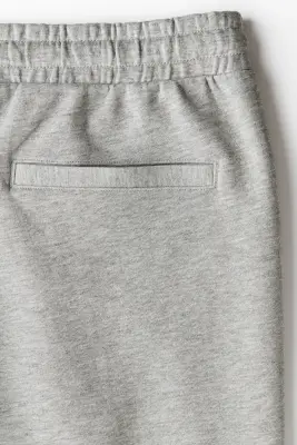 Pantalon jogger Regular Fit en interlock - Gris clair chiné — photo 3