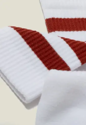 Les chaussettes côtelées - Rayures terracotta — photo 2