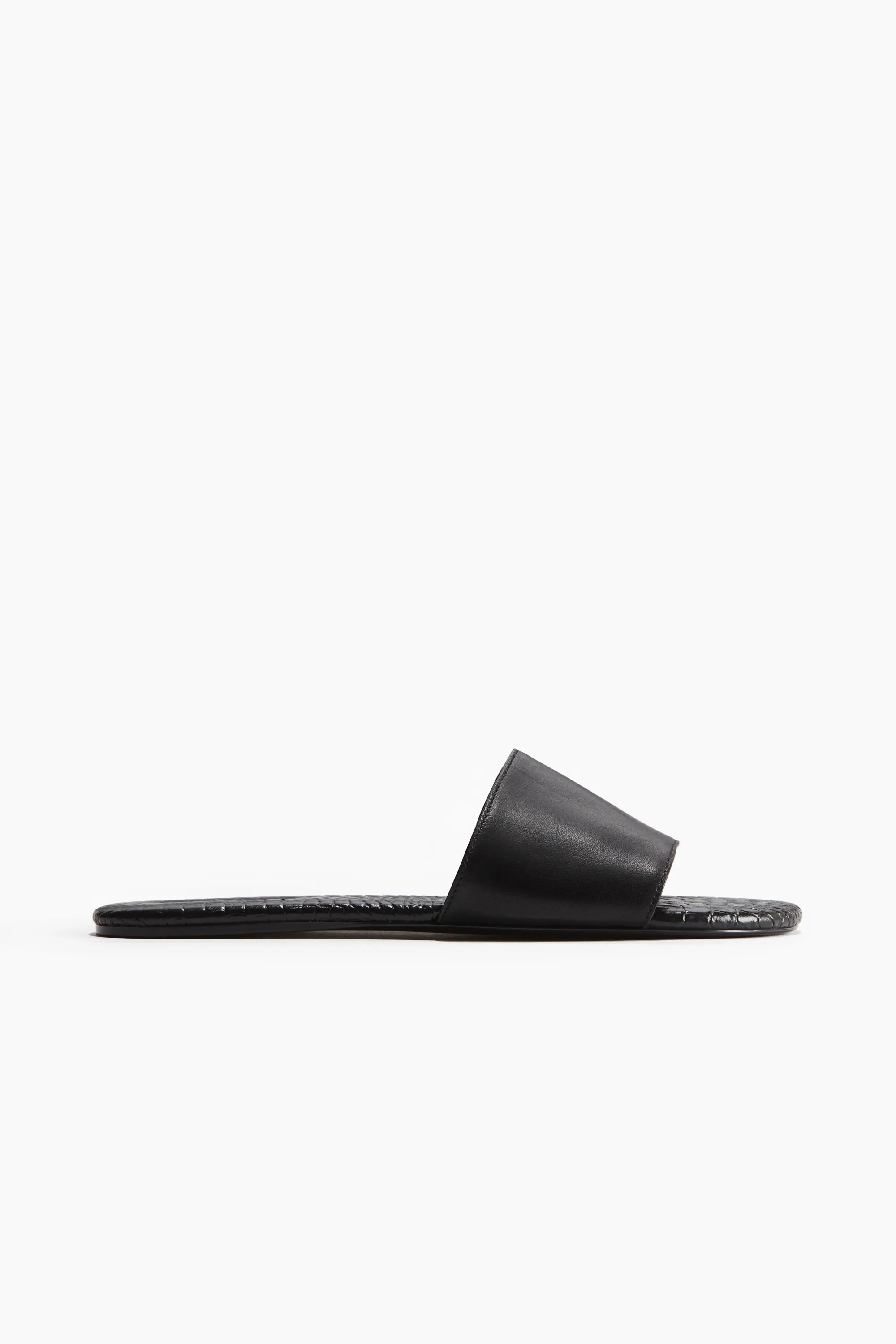 Sandales en cuir - Noir/imitation serpent
