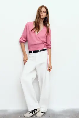 Gilet croisé - Rose chiné — photo 1