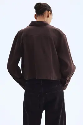 Chemise avec cordon de serrage - Marron foncé — photo 3