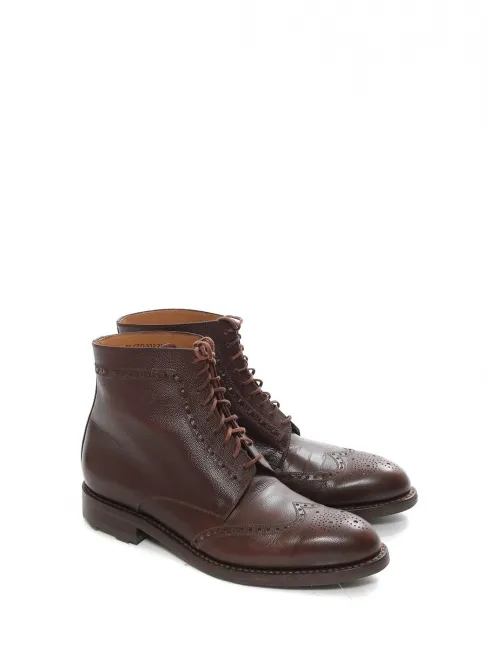 Bottines Derby boots à lacets chataigne praliné  en cuir marron   Prix boutique 850 € Taille 41