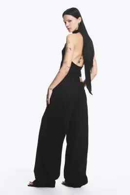 Jean baggy ample taille mi-haute unisexe Astro - Black Rinse - Noir — photo 3