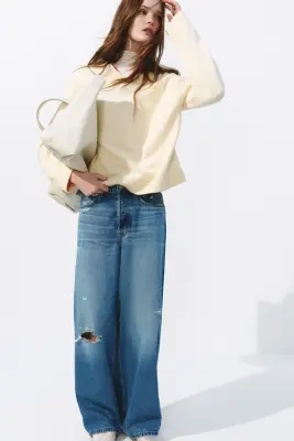 Barrel Regular Waist Ankle Jeans - Bleu denim — photo 1
