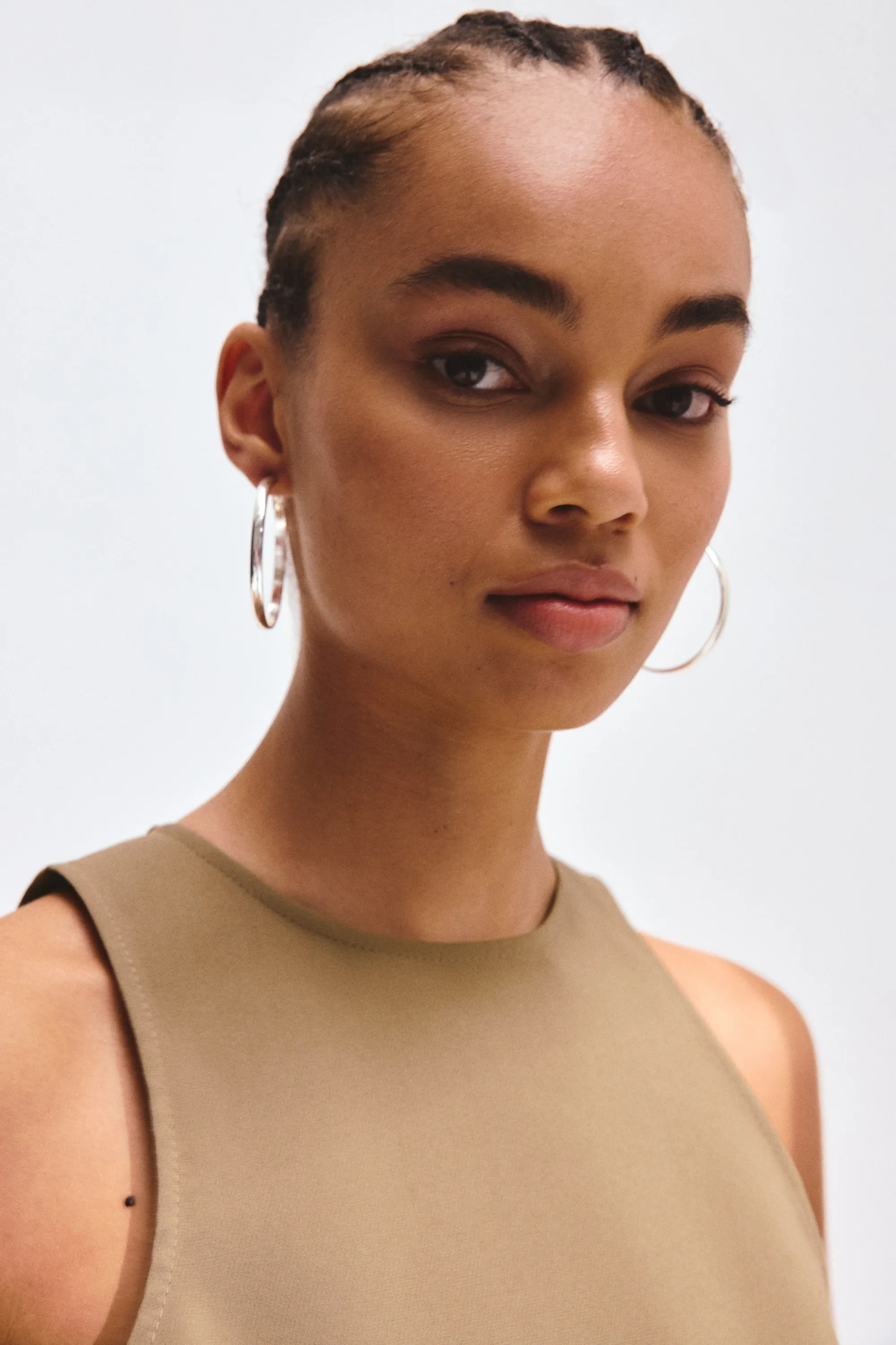 Robe avec jupe évasée - Beige
